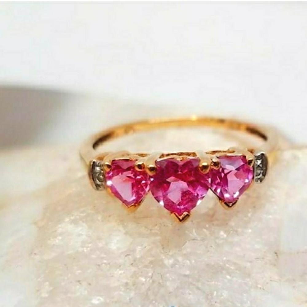 10k Gold Pink Sapphire Ring